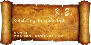 Koháry Erzsébet névjegykártya